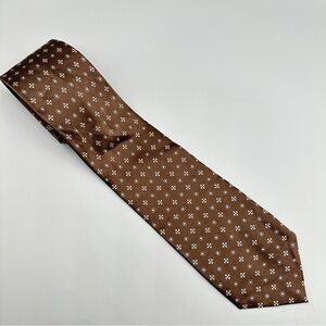 Stafford Brown Geometric Pattern Silk Tie – Men’s Classic Business Necktie,